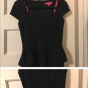Betsy Johnson Peplum Black Dress